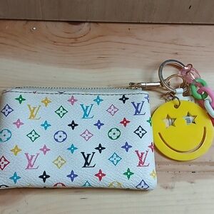 Louis Vuitton Colorful Monogram Key Pouch with Yellow Charm
